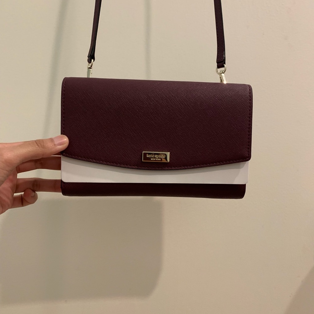 SOLD deep plum small kate spade crossbody bag